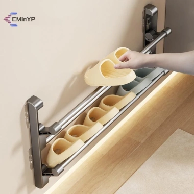 Giá đỡ dép phòng tắm treo tường không đục lỗ Stora mới - Giá để giày gấp lớp thoát nước, giảm 20% 4