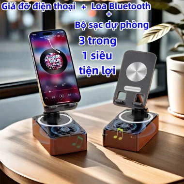 Giá đỡ điện thoại 3 trong 1 có loa xoay 360 độ hỗ trợ USB xem video thoải mái