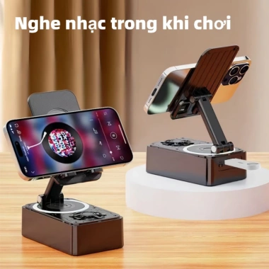 Giá đỡ điện thoại 3 trong 1 có loa xoay 360 độ hỗ trợ USB xem video thoải mái