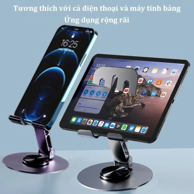 Giá đỡ điện thoại 360° xoay gập gọn hợp kim đa năng, chắc chắn cho iPad, máy tính bảng - 25.000đ