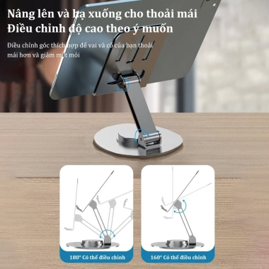 Giá đỡ điện thoại 360° xoay gập gọn hợp kim đa năng, chắc chắn cho iPad, máy tính bảng - 25.000đ