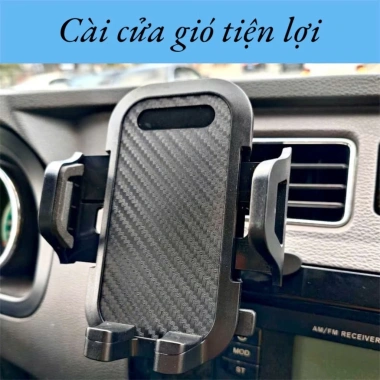 Giá Đỡ Điện Thoại 3in1 Vân Carbon Gắn Taplo, Cửa Gió Điều Hòa - Kẹp Ô Tô Chắc Chắn Khải Huy Scar 65k