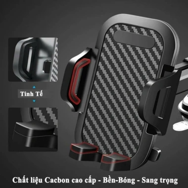Giá Đỡ Điện Thoại 3in1 Vân Carbon Gắn Taplo, Cửa Gió Điều Hòa - Kẹp Ô Tô Chắc Chắn Khải Huy Scar 65k