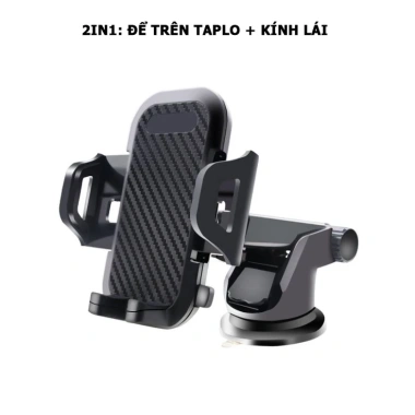 Giá Đỡ Điện Thoại 3in1 Vân Carbon Gắn Taplo, Cửa Gió Điều Hòa - Kẹp Ô Tô Chắc Chắn Khải Huy Scar 65k