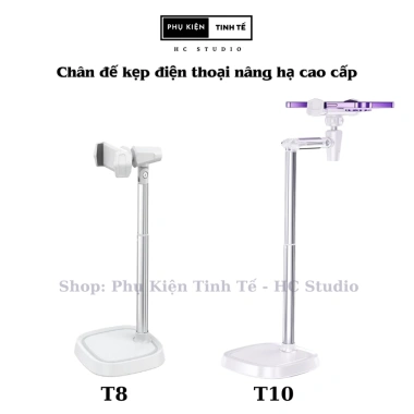 Giá đỡ điện thoại chân kẹp nhôm nâng hạ chiều cao, quay video livestream tinh tế