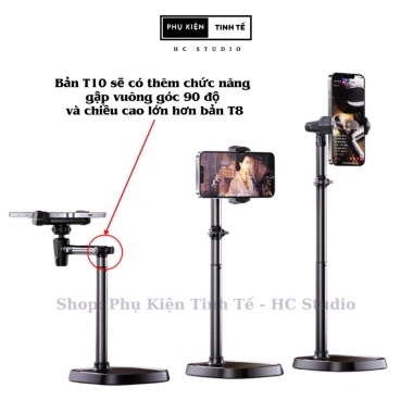 Giá đỡ điện thoại chân kẹp nhôm nâng hạ chiều cao, quay video livestream tinh tế