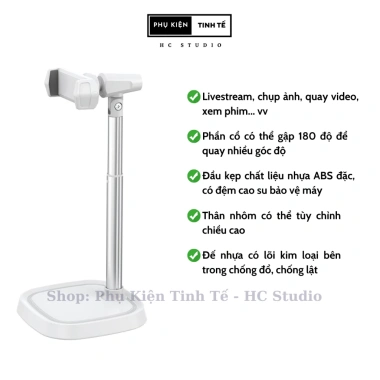 Giá đỡ điện thoại chân kẹp nhôm nâng hạ chiều cao, quay video livestream tinh tế 3 Giá đỡ điện thoại chân kẹp nhôm nâng hạ chiều cao, quay video livestream tinh tế 3