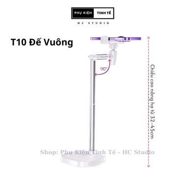Giá đỡ điện thoại chân kẹp nhôm nâng hạ chiều cao, quay video livestream tinh tế
