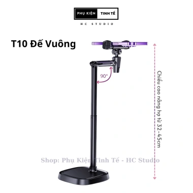 Giá đỡ điện thoại chân kẹp nhôm nâng hạ chiều cao, quay video livestream tinh tế