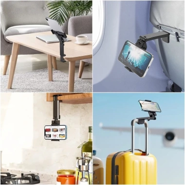 Giá Đỡ Điện Thoại Đa Năng Gập Gọn, Kẹp Du Lịch Gắn Ghế Mini Di Động Tiện Lợi