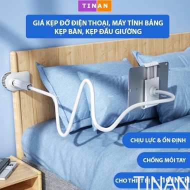 Giá Đỡ Điện Thoại Đa Năng Kẹp Đầu Giường và Bàn - Xem Phim Không Mỏi Tay 4-10 inch - 104k