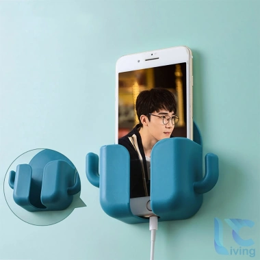 Giá đỡ điện thoại dán tường Living C hình xương rồng - Kệ remote đa năng, thiết kế độc đáo, chỉ 19.000₫