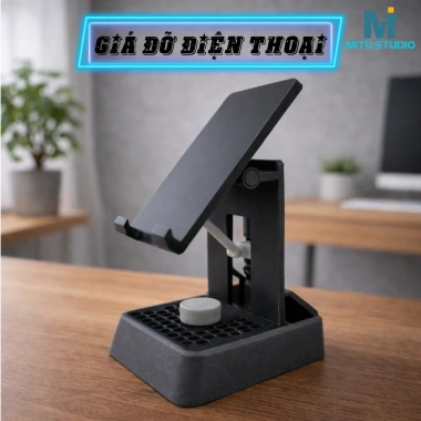 Giá Đỡ Điện Thoại Để Bàn Chỉnh Góc Linh Hoạt - Đế Trắng Đen, Livestream, Học Tập, Làm Việc 4