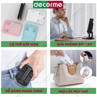 Giá đỡ điện thoại để bàn K3 Decorme Nhỏ gọn, đa năng, đế vững chắc, tiện lợi