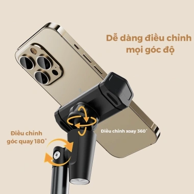 Giá đỡ điện thoại để bàn T10 quay 360°, hợp kim nhôm chắc chắn, cao 30-45cm - 160.000đ