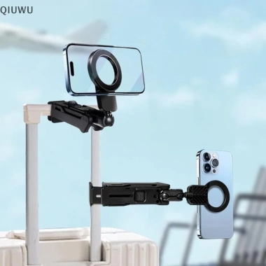 Giá đỡ điện thoại du lịch máy bay QIUWU từ tính, gập, chân điều chỉnh, selfie cầm tay