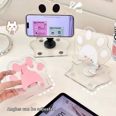 Giá Đỡ Điện Thoại Gập 360° 4 Màu Mèo Paw cho Acrylic, Máy Tính Bảng, Pad 3