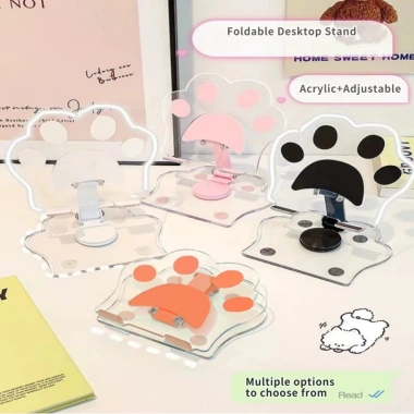 Giá Đỡ Điện Thoại Gập 360° 4 Màu Mèo Paw cho Acrylic, Máy Tính Bảng, Pad 4