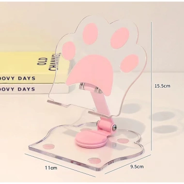 Giá Đỡ Điện Thoại Gập 360° 4 Màu Mèo Paw cho Acrylic, Máy Tính Bảng, Pad 8