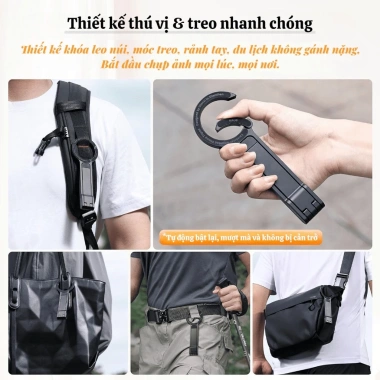 Giá Đỡ Điện Thoại Gấp Gọn Móc Leo Núi - Nam Châm 2 Mặt, Tripod Du Lịch, 79.000₫