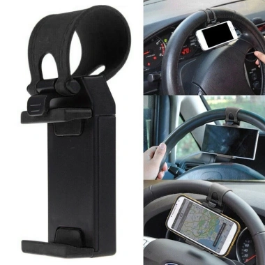 Giá đỡ điện thoại GPS ô tô - Kẹp vô lăng chắc, dễ lắp, giá 27.500 VND
