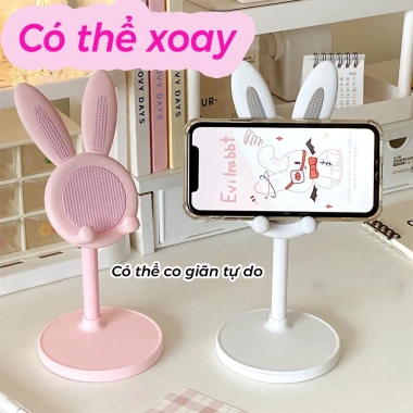 Giá đỡ điện thoại hình thỏ dễ thương - Chống trượt, điều chỉnh độ cao, dùng cho máy tính bảng - 21.800₫