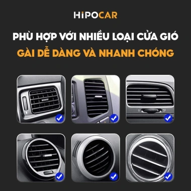 Giá đỡ điện thoại HipoCar ô tô kẹp cửa khe gió xoay 360 độ vân cacbon - Nhỏ gọn, tiện lợi 4
