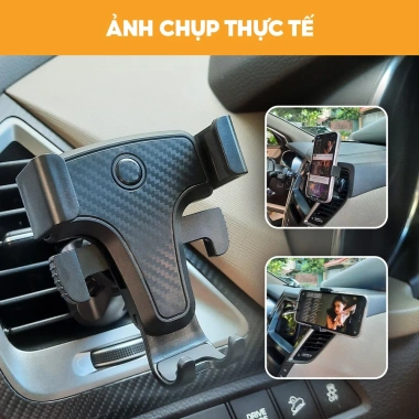 Giá đỡ điện thoại HipoCar ô tô kẹp cửa khe gió xoay 360 độ vân cacbon - Nhỏ gọn, tiện lợi 7