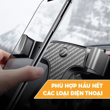 Giá đỡ điện thoại HipoCar ô tô kẹp cửa khe gió xoay 360 độ vân cacbon - Nhỏ gọn, tiện lợi 9
