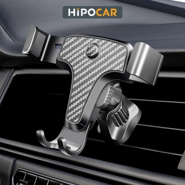 Giá đỡ điện thoại HipoCar ô tô kẹp cửa khe gió xoay 360 độ vân cacbon - Nhỏ gọn, tiện lợi 10