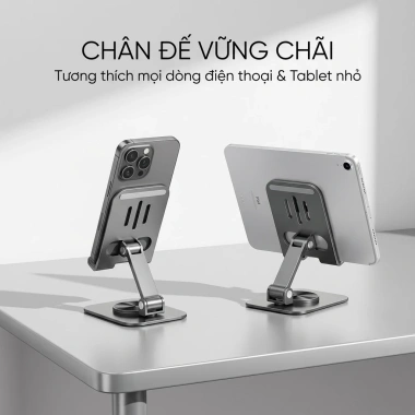 Giá Đỡ Điện Thoại Hợp Kim Nhôm Xoay 360 SMTech Gấp Gọn Tiện Lợi Livestream 3 Giá Đỡ Điện Thoại Hợp Kim Nhôm Xoay 360 SMTech Gấp Gọn Tiện Lợi Livestream 3