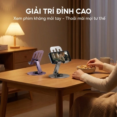 Giá Đỡ Điện Thoại Hợp Kim Nhôm Xoay 360 SMTech Gấp Gọn Tiện Lợi Livestream