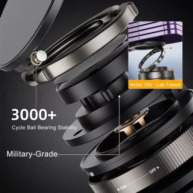 Giá đỡ điện thoại hút chân không từ tính 360° gập xoay, gắn bảng điều khiển ô tô - 64.000₫