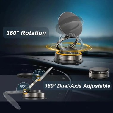 Giá đỡ điện thoại hút chân không từ tính 360° gập xoay, gắn bảng điều khiển ô tô - 64.000₫