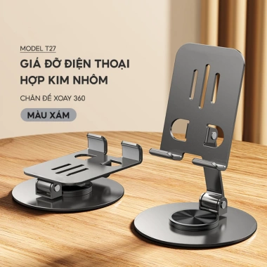 Giá đỡ điện thoại, iPad, iPhone, Tablet hợp kim nhôm, chân xoay 360 gấp gọn - 25.000 VND