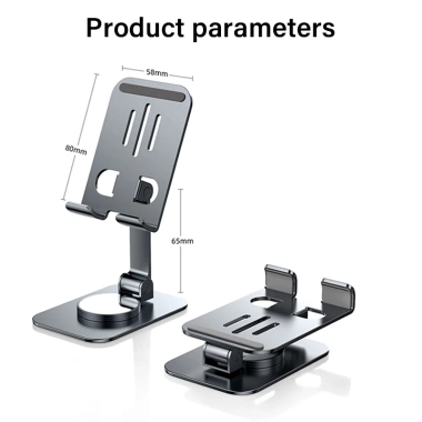 Giá đỡ điện thoại, iPad, máy tính bảng kim loại xoay 360 độ gấp gọn - Nhôm cao cấp, 19.000₫