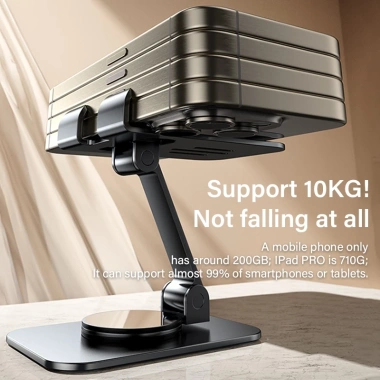 Giá đỡ điện thoại, iPad, máy tính bảng kim loại xoay 360 độ gấp gọn - Nhôm cao cấp, 19.000₫