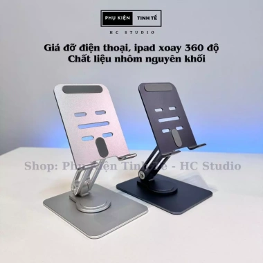Giá đỡ điện thoại iPad xoay 360 độ nhôm nguyên khối gấp gọn – giá 119.000đ