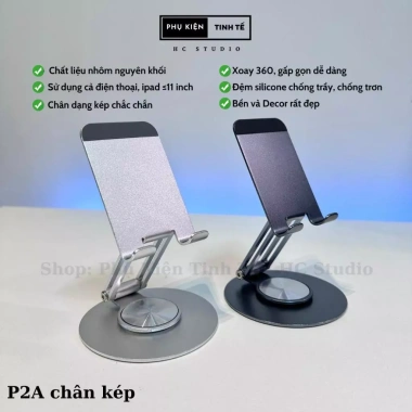Giá đỡ điện thoại iPad xoay 360 độ nhôm nguyên khối gấp gọn – giá 119.000đ