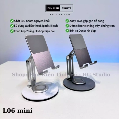 Giá đỡ điện thoại iPad xoay 360 độ nhôm nguyên khối gấp gọn – giá 119.000đ
