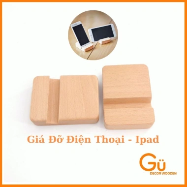 Giá đỡ điện thoại & kệ máy tính bảng GU DECOR gỗ thông chống trượt - chỉ 15.000đ