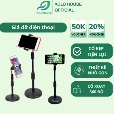 Giá đỡ điện thoại kẹp để bàn, xoay 360°, livestream, chụp ảnh, xem video 45.000₫