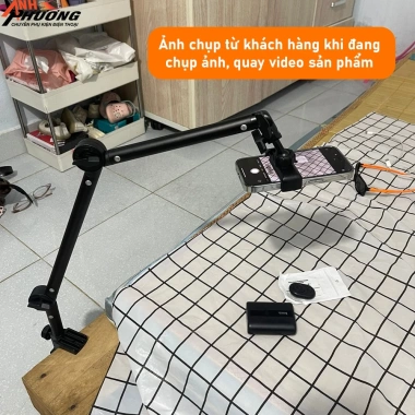 Giá đỡ điện thoại kim loại kẹp bàn, đầu giường - Nâng cấp mới, giá chỉ 121.715₫