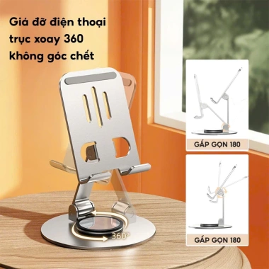 Giá đỡ điện thoại kim loại siêu mỏng trục xoay 360° gập gọn tiện dụng Pandacase 40k