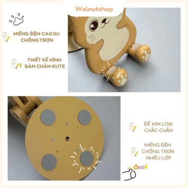 Giá đỡ điện thoại kute điều chỉnh độ cao, xoay 360 độ - Kệ bàn gấu dâu, thỏ, vịt, mèo 7
