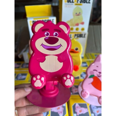 Giá đỡ điện thoại kute điều chỉnh độ cao, xoay 360 độ - Kệ bàn gấu dâu, thỏ, vịt, mèo 9