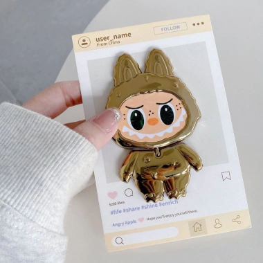 Giá đỡ điện thoại Labubu xoay 360° kèm gương trang điểm mini gấp gọn cho iPhone Samsung OPPO Xiaomi Huawei chỉ 42.800₫