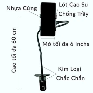 Giá Đỡ Điện Thoại Lười Đuôi Khỉ Kẹp Bàn và Đầu Giường - Siêu Tiện Lợi, Giá Chỉ 21.600₫ 7