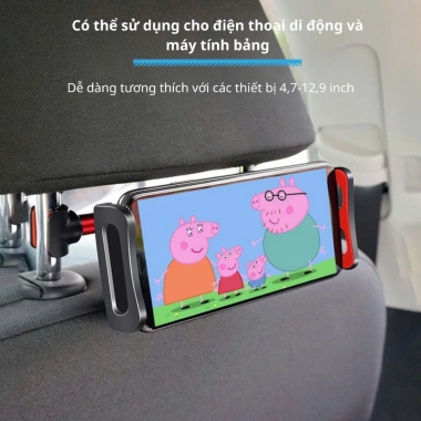 Giá đỡ điện thoại, máy tính bảng BINKE - Kẹp ghế sau ô tô xoay 360°, 75.000đ