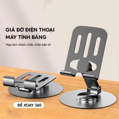 Giá Đỡ Điện Thoại, Máy Tính Bảng Hợp Kim Nhôm Đa Năng Xoay 360 độ - Giá 29.900 VNĐ